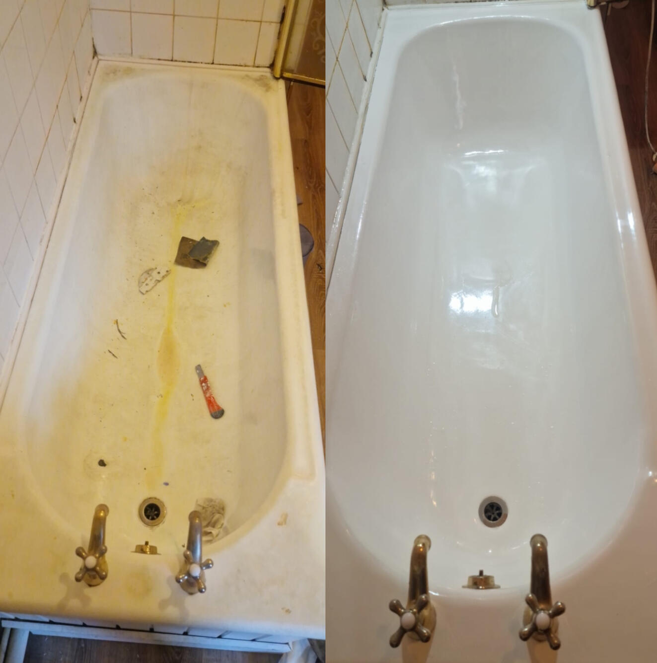 Steel bath resurfaced in Portchester, Portsmouth