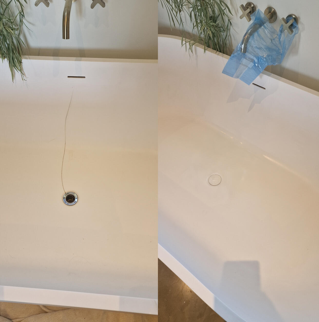 Reinforced stone resin bath crack repair in Portsmouth